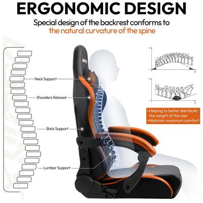 Chaise pivotante de style moderne avec repose-pieds et fonctionnalités réglables