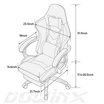 Chaise pivotante de style moderne avec repose-pieds et fonctionnalités réglables
