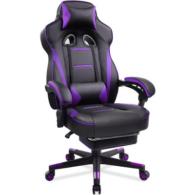 Chaise de jeu ergonomique avec repose-pieds et fonction de rotation 360/ réglage de la hauteur/ fauteuil reculé