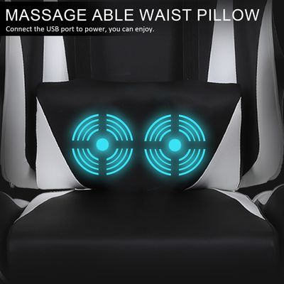 Chaise de jeu ergonomique de style de course à dos haut en fer avec support lombaire et repose-pieds