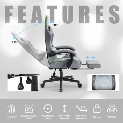 Chaise d'ordinateur de bureau ergonomique avec 3 ascenseurs à gaz