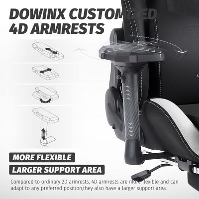 Chaise de jeu de bureau avec coussin à ressort de poche et accoudoirs 4D hauteur réglable