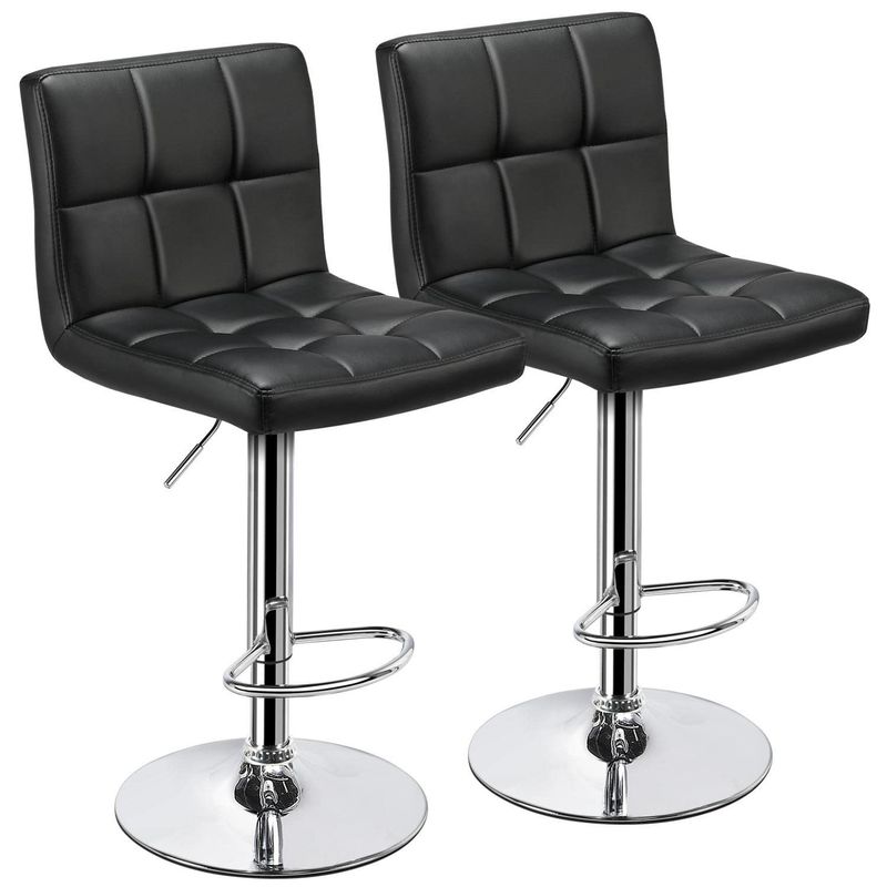 19.5&quot;D x 17&quot;W x 36.5&quot;H Tabourets de bar modernes à hauteur réglable et en cuir en PU pivotant