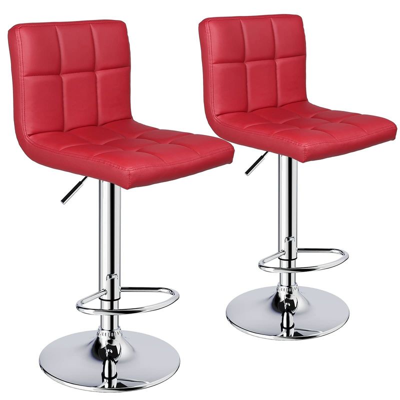 Moderne design en cuir en PU, tabouret pivotant réglable avec dos de 14,5 &quot;D x 16&quot;W x 24,5&quot;H
