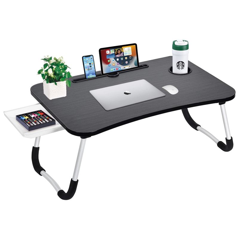 Tableau de bureau portable avec porte-gobelets 15.7 &quot;D x 23.6&quot;W x 11&quot;H