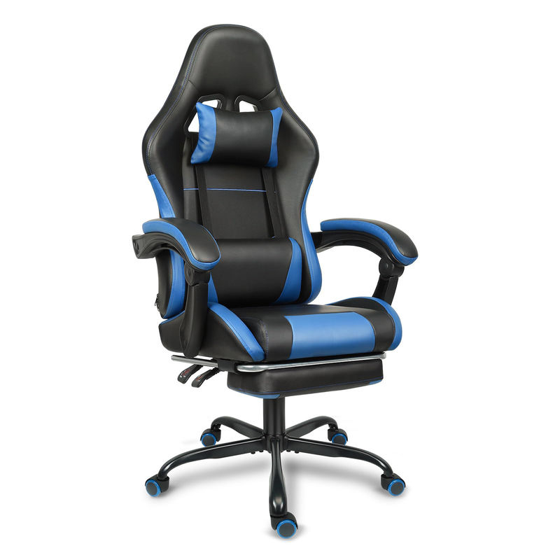 Chaise de jeu vidéo personnalisée réglable en hauteur de couleur avec support lombaire et repose-pieds
