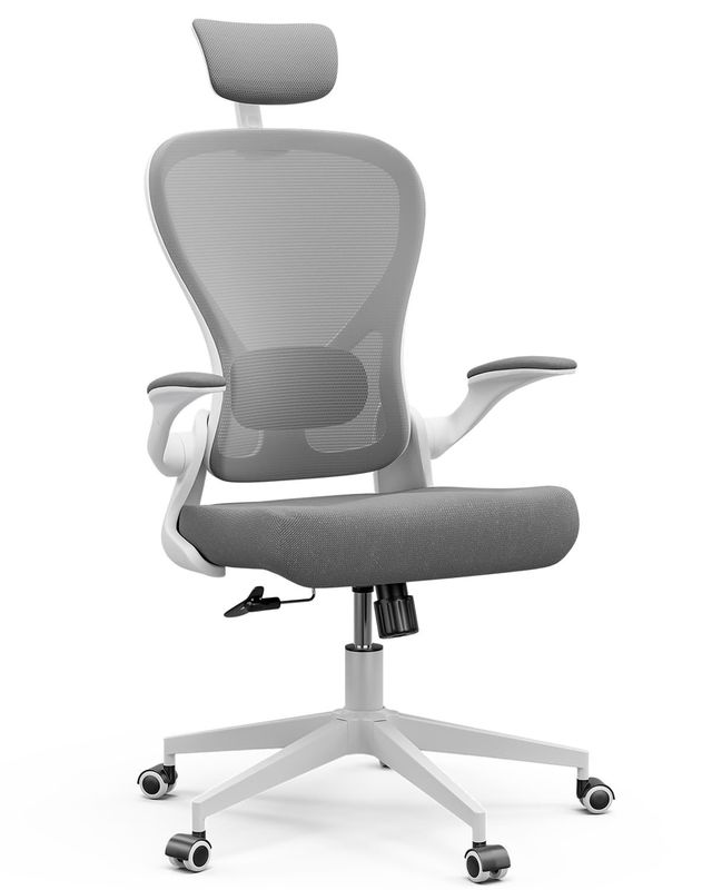 Chaise pivotante moderne avec bras pliables Type métallique chaise de bureau ergonomique à domicile