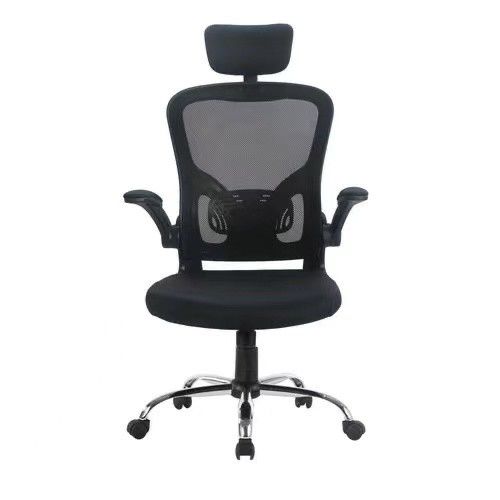 Chaise de bureau confortable à dos en maille haute avec accoudoir chromé de ALINUNU