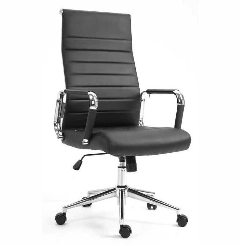 Chaise de bureau en maille de cuir brun de style moderne avec support lombaire et emballage du courrier