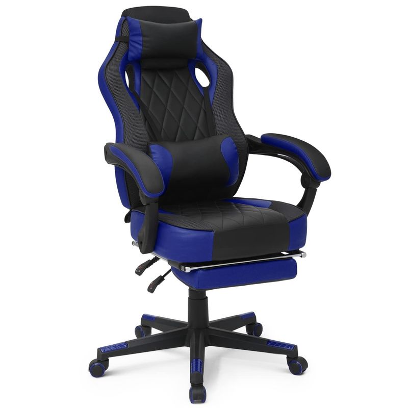 Chaise de jeu de hauteur réglable en cuir PU pour les jeux informatiques de style de course à ALINUNU