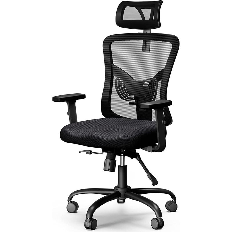 Chaise de bureau à dos en maille haute de design moderne avec accoudoir réglable et support lombaire