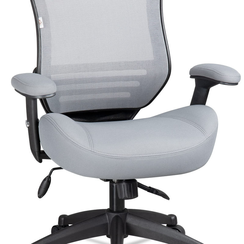 Chaise de bureau d'ordinateur de bureau ergonomique avec support de bras et de taille réglable en hauteur Gris