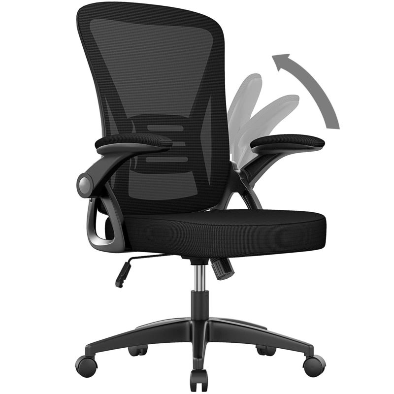 Chaise de bureau à dos moyen de conception moderne avec hauteur réglable pivotante et support lombaire