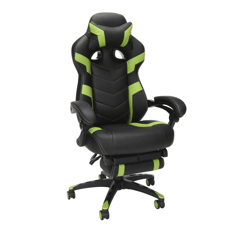 Chaise d'ordinateur de jeu ergonomique en aluminium de type métallique avec appuie-tête intégré