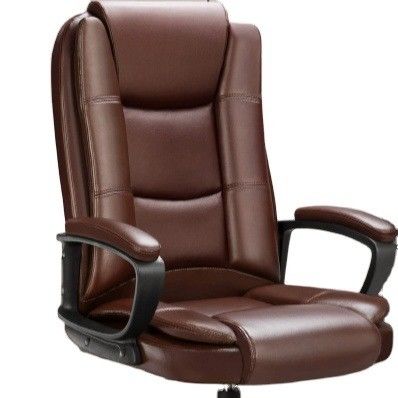 Chaise d'ordinateur à dos haut marron 400 lbs grande et haute chaise de bureau de gestion