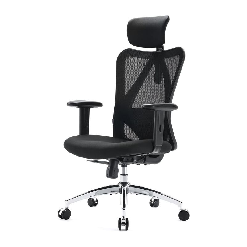 Appuie-bras 2D Appuie-poitrine lombaire Appuie-tête réglable Chaise de bureau à inclinaison pivotante pour gros et grands