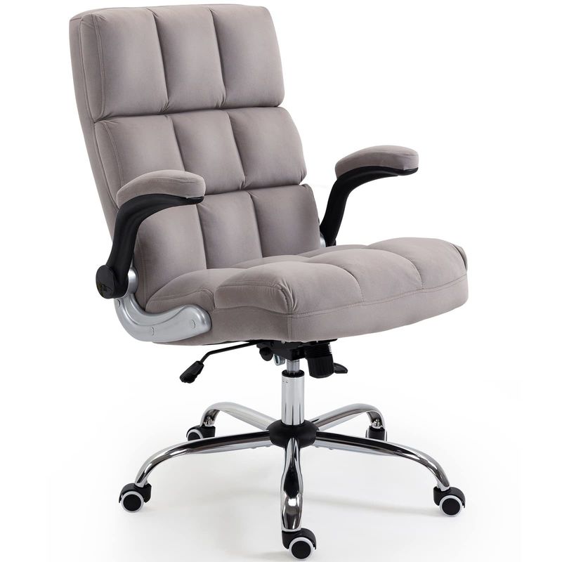 Chaise de travail de bureau d'ordinateur avec roues réglable à mi-dos type métallique