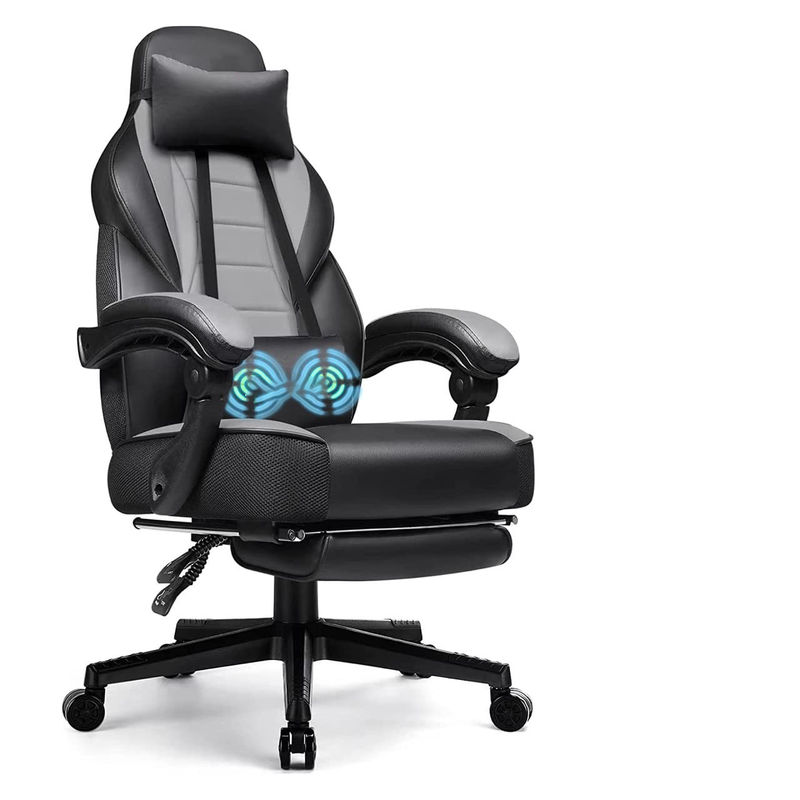 Chaise de jeu de style de course de design moderne avec repose-pieds et repose-tête de couleur personnalisée