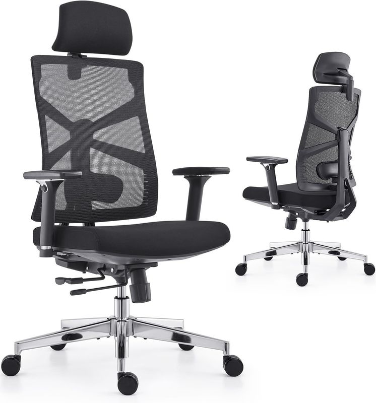 Chaise de bureau d'ordinateur à dos solide à dos haut avec dossier adaptatif et emballage de courrier Y