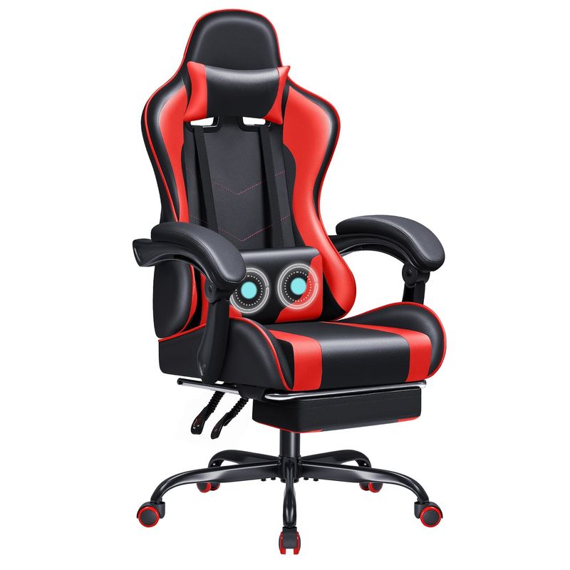 Chaise de jeu ALINUNU de design moderne avec support lombaire de massage et siège pivotant 360