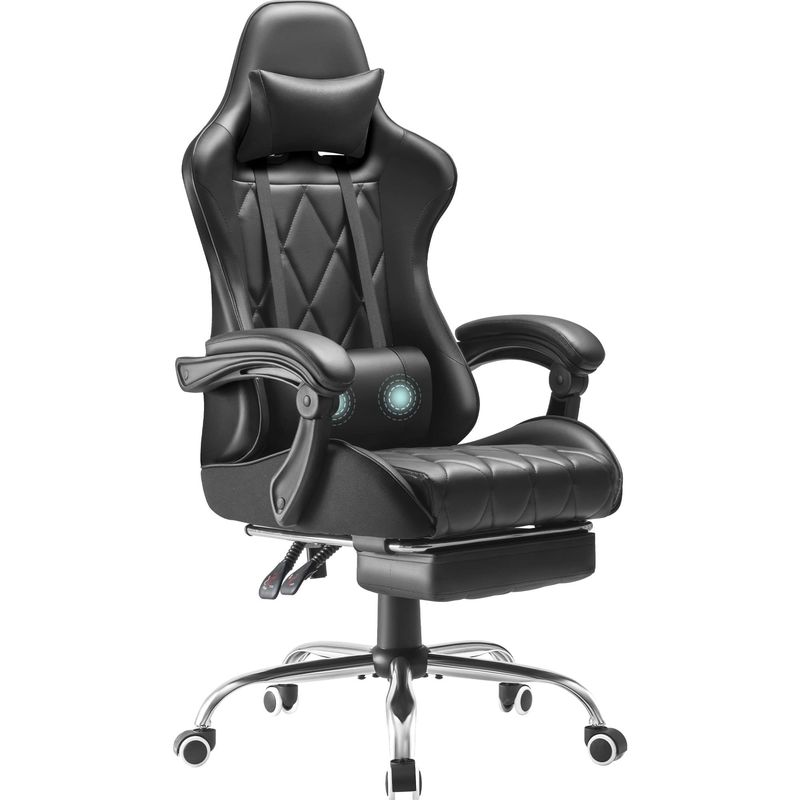Salle de jeux d'ordinateur Chaise de jeu de course avec repose-pieds et massage