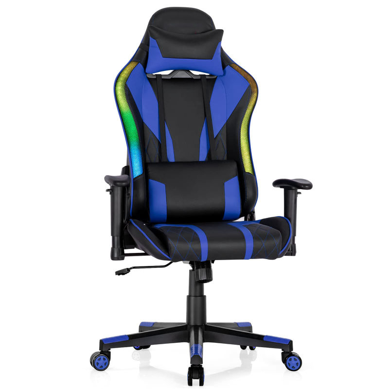 Chaise de jeu ergonomique de course en aluminium de type métallique ALINUNU avec support lombaire réglable