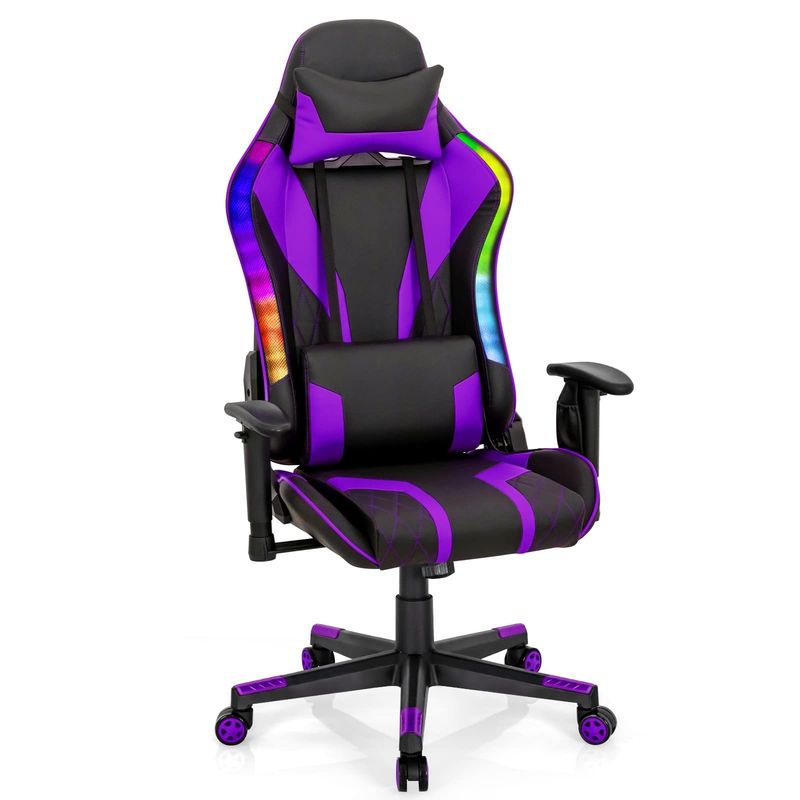 Améliorez votre jeu avec une chaise pivotante ALINUNU avec un design moderne et des lumières LED RVB