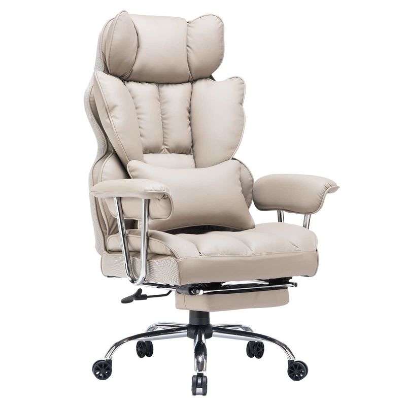 Assise pivotante en cuir en PU à dos élevé pour plus de confort