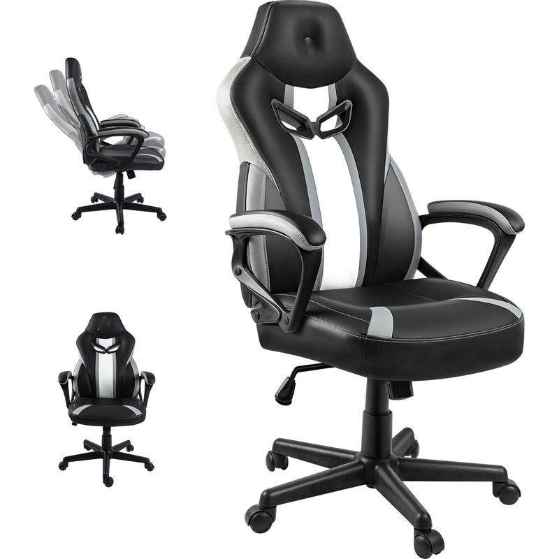 Chaise de jeu de course ALINUNU Chaise pivotante confortable et élégante avec support lombaire
