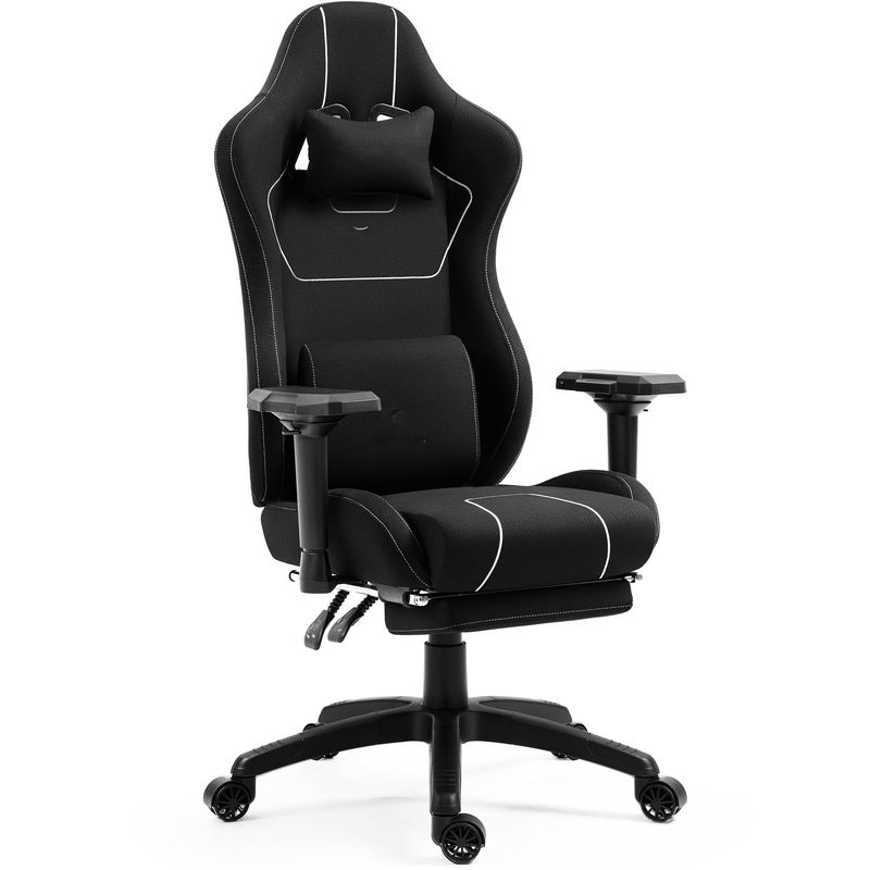 Chaise de joueur ergonomique personnalisée réglable en couleur avec support lombaire et repose-pieds de massage