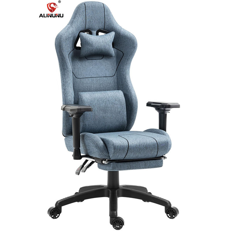 Chaise de jeu ergonomique de couleur personnalisée avec support lombaire de massage et repose-pieds ALINUNU