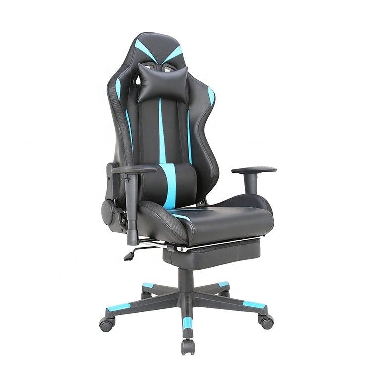 Prêt à l' expédition Noir et bleu Chaise de jeu Rocker en cuir authentique pour meubles de bureau