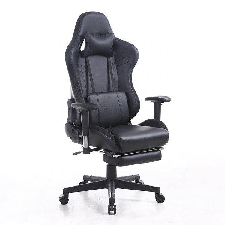 Chaise de jeu d'ordinateur de course en cuir à dos élevé de design contemporain pour les joueurs sérieux