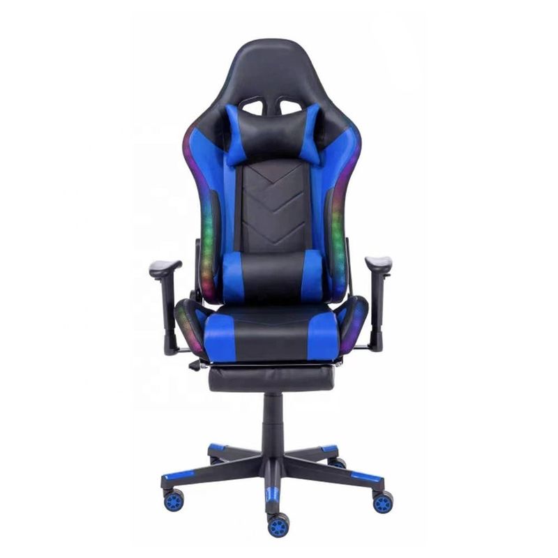 Hauteur du siège 54cm Repose-bras réglable LED Light RGB Chaise de jeu avec logo personnalisé