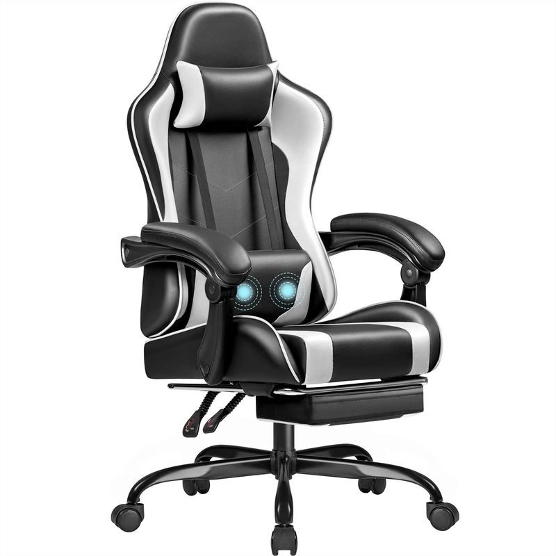 Chaise de jeu vidéo réglable en hauteur avec repose-pieds 18.5&quot;D x 20.9&quot;W x 50.4&quot;H