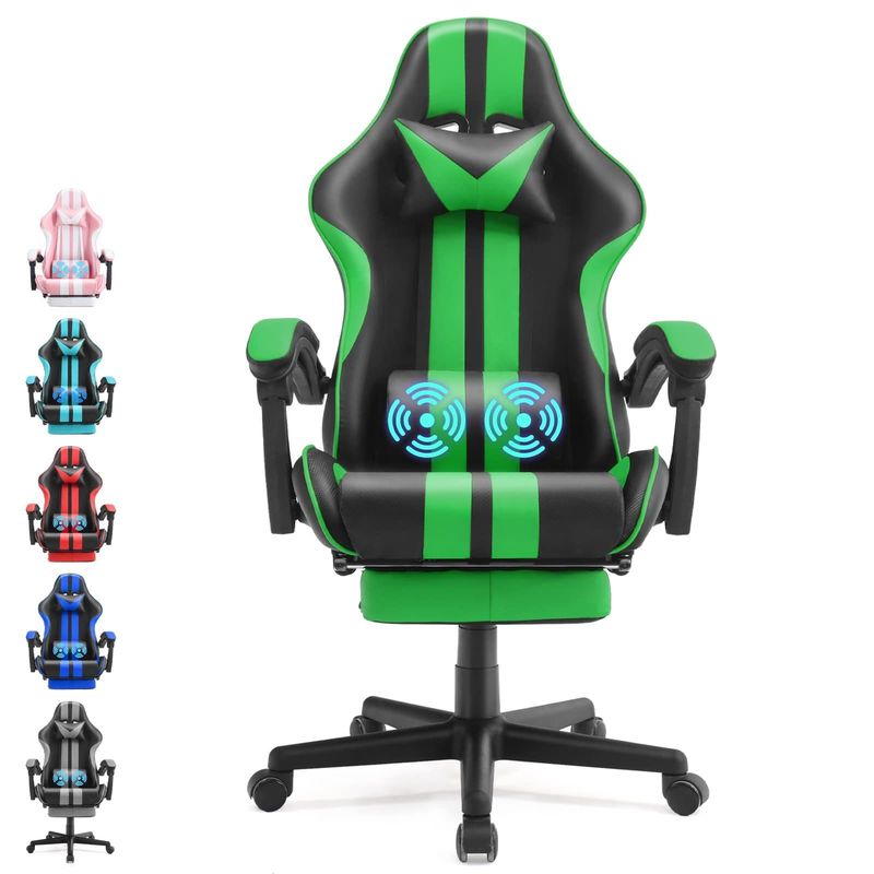 ALINUNU Chaise informatique de jeu PC de style ergonomique de course avec appuie-tête et soutien lombaire