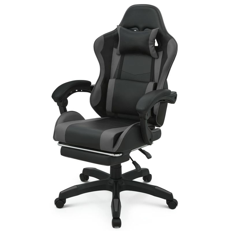 Chaise de jeu de bureau pour ordinateur en couleur personnalisée avec appuie-pieds et appuie-tête