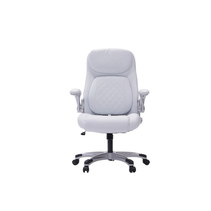 Chaise de bureau en cuir en PU confortable avec support lombaire 27.55D x 26.77W x 43.3H pouces